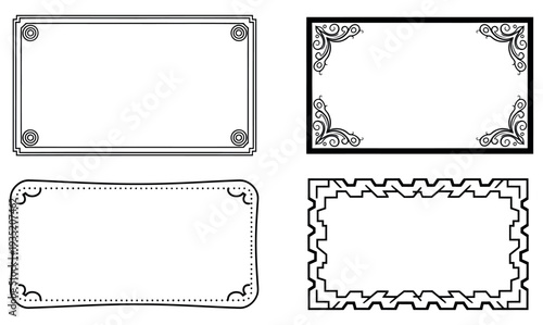 Collection of four different border frame designsCollection of four different border frame designs