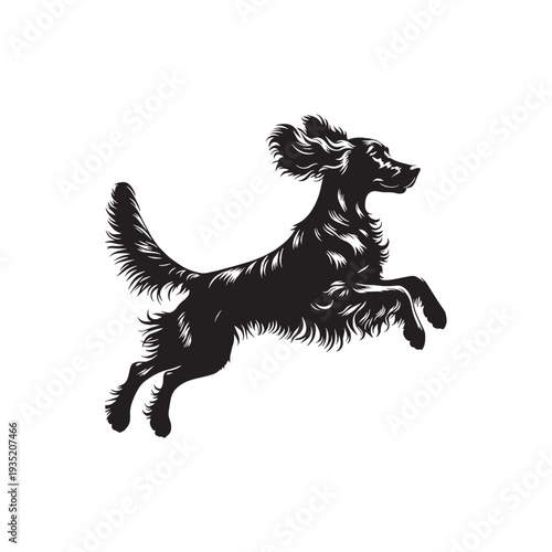 Irish Setter Dog Outline Vector – Minimalist Purebred Dog Silhouette Logo Design - Irish Setter Dog Silhouette.