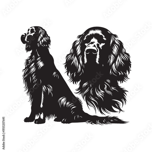 Irish Setter Dog Outline Vector – Minimalist Purebred Dog Silhouette Logo Design - Irish Setter Dog Silhouette.