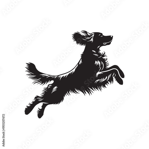 Irish Setter Dog Outline Vector – Minimalist Purebred Dog Silhouette Logo Design - Irish Setter Dog Silhouette.