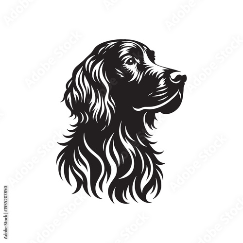 Irish Setter Dog Outline Vector – Minimalist Purebred Dog Silhouette Logo Design - Irish Setter Dog Silhouette.