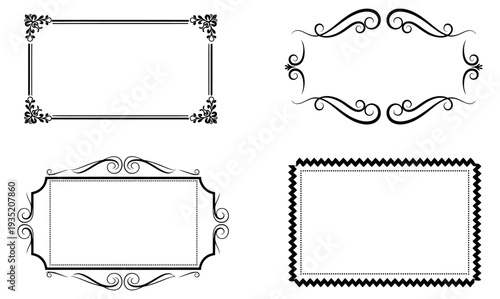 Collection of four ornate picture frame designsCollection of four ornate picture frame designs