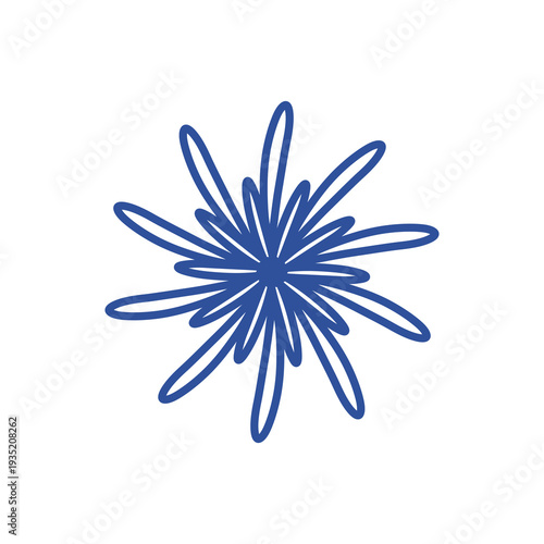 Abstract Flower Line Art Flower illustration botanical garden drawing with blue line color inspired by wild flower that can be used for sticker, decorative, etc.