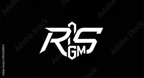 Modern RSGM Logo Design on Black Background.