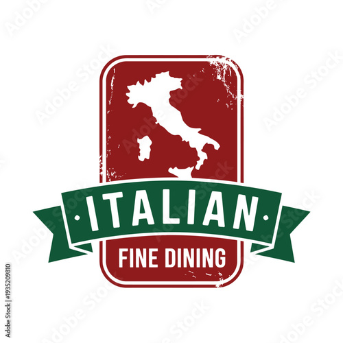 An italian themed badge featuring a map of italy and text