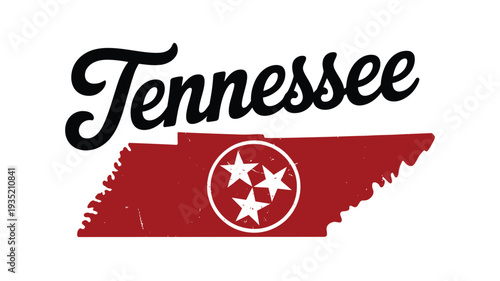 The state of tennessee is represented with its name and a red silhouette