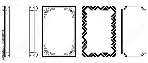 Collection of four different rectangular border designsCollection of four different rectangular border designs