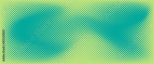 Bright green and turquoise pop art retro background with halftone in comic style, vector illustration eps10