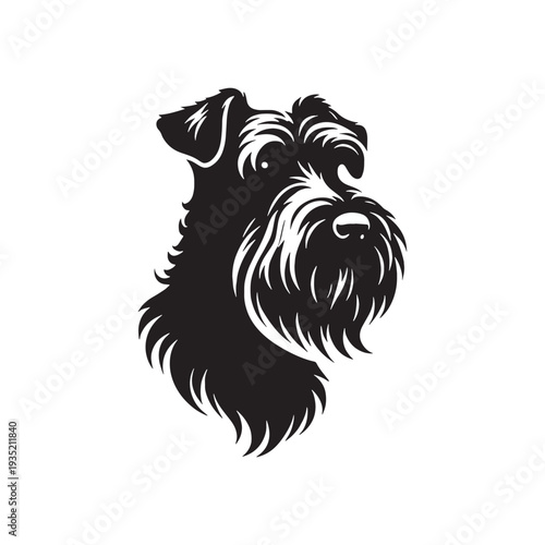 Irish Terrier Dog Vector Silhouette – Purebred Terrier Outline - Irish Terrier Dog Illustration.