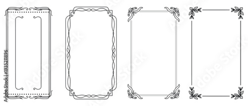 Vintage ornate border templates for decorative framesVintage ornate border templates for decorative frames