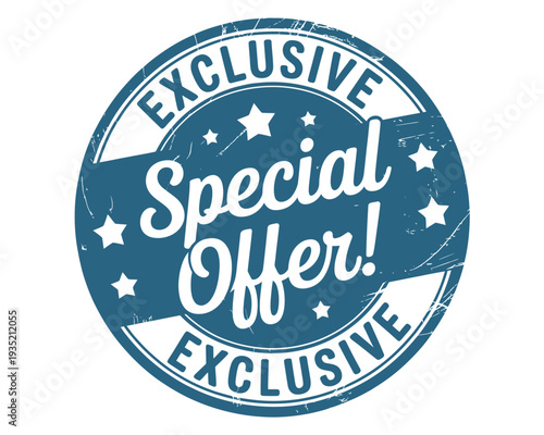 A circular distressed stamp declaring an exclusive special offer with stars