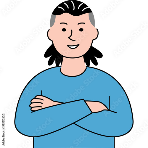 Cute Lined Person Character Illustration