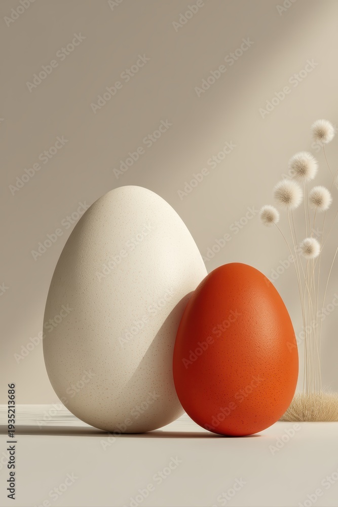 custom made wallpaper toronto digitalSingle egg with shadow resembling second egg on white background
