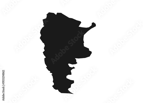 Argentina country map silhouette isolated on white background vector illustration