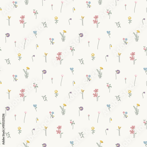 Flower pattern, ditsy Seamless floral pattern, small little soft flower background. Flower repeat pattern. fabric print,  surface design. Ditsy floral for home textile, wallpaper, fabric, fashion