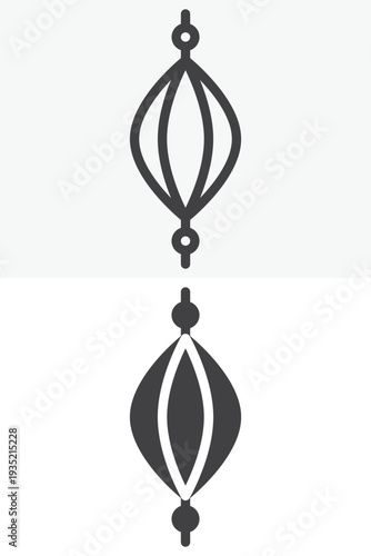 Double end punching ball icon set for boxing speed training. Line outline and solid icon versions with editable stroke. Vector sign and symbol for gym boxing punching ball icon.