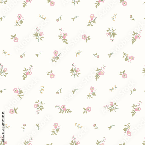 Flower pattern, ditsy Seamless floral pattern, small little soft flower background. Flower repeat pattern. fabric print,  surface design. Ditsy floral for home textile, wallpaper, fabric, fashion