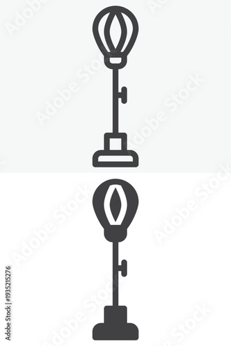 Speed punching bag icon set for boxing reflex training. Line outline and solid icon versions with editable stroke. Vector sign and symbol for gym boxing punching bag icon.