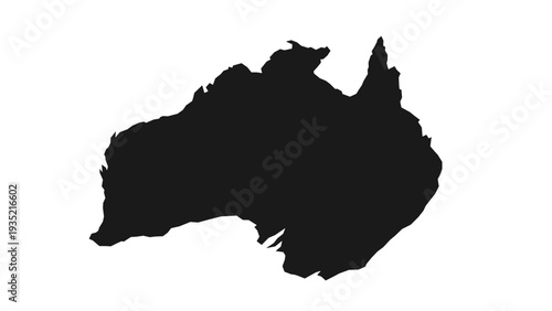 Australia continent silhouette map black isolated on white background vector illustration