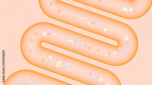 Abstract illustration of healthy intestinal flora and bacteria in the gut.