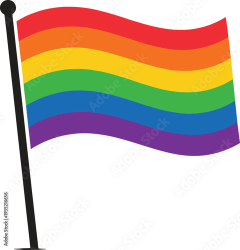 Rainbow Pride Flag LGBTQ Equality Vector Icon