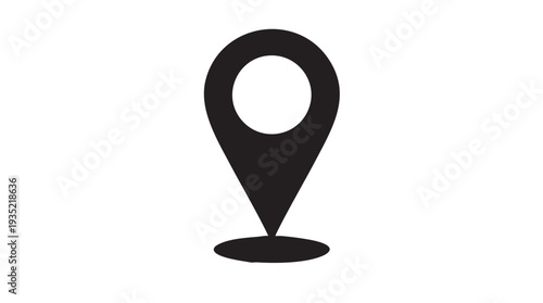 Simple black map pin icon on a white background vector illustration for navigation and location marking purposes