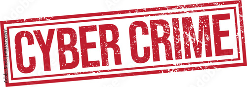 Cyber Crime. Vector Rubber Stamp.