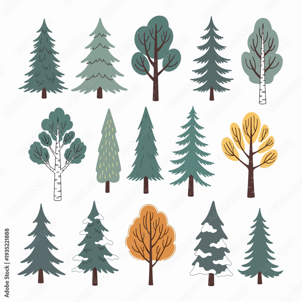 Obraz premium set of trees