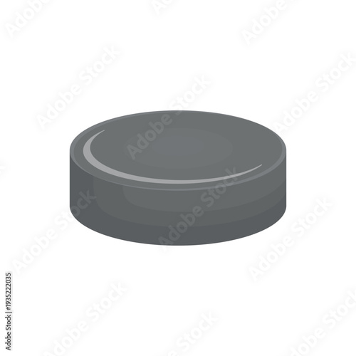 Hockey puck on a white background. Hockey element. Sports equipment. Winter sport.