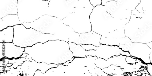 Abstract damaged wall with fine crack network and bold dark base, high resolution grunge texture.