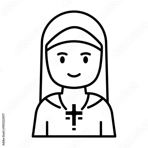 This Nun icon is suitable for Christian Events, etc