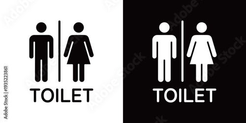 男子トイレ・女子トイレ・お手洗い・ピクトグラムアイコン (ベクター)