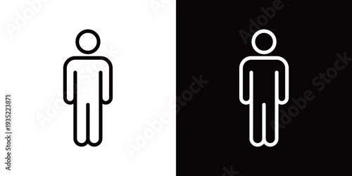 男性ユーザー・男子トイレ・人物ピクトグラム操作アイコン (ベクター)