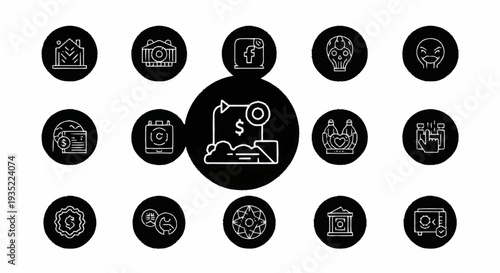 Collection of Simple Finance Icons Set.