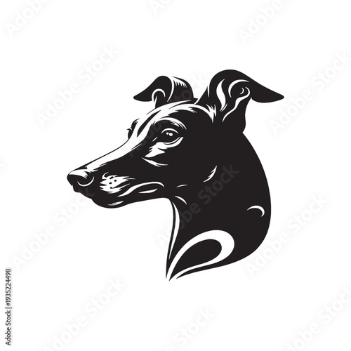 Elegant Italian Greyhound Silhouette – Sleek and Graceful Toy Sighthound Illustration.