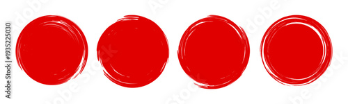 Set of grunge round frames Paint Brush Stroke Circle Isolated Enso zen vector.eps