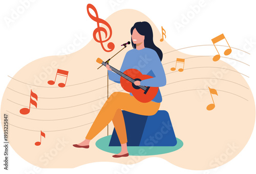 Lyrics Concept Illustration Vector Style