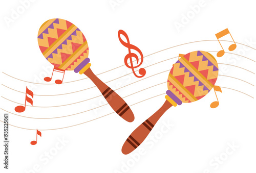 Maracas Concept Illustration Vector Style