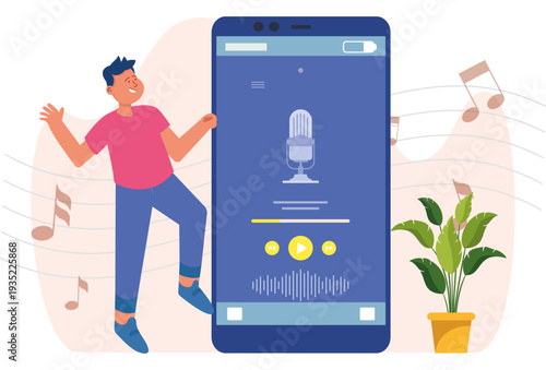 Music Player Concept Illustration Vector Style