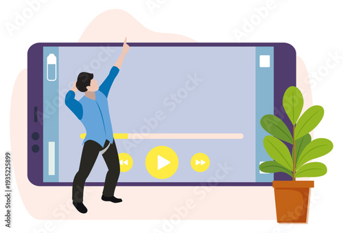 Music Video Concept Illustration Vector Style