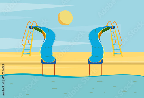 Water Slide Concept Illustration Vector Style