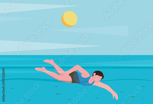 Swimmer Concept Illustration Vector Style