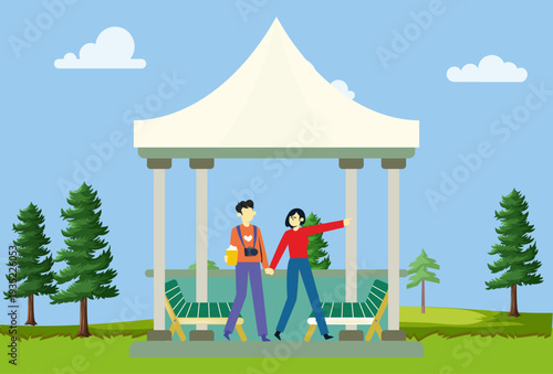 Gazebo Concept Illustration Vector Style