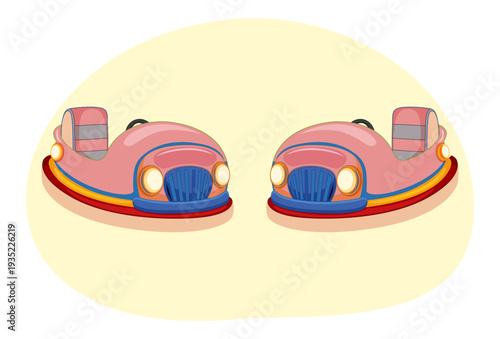 Electric Bumper Car Concept Illustration Vector Style