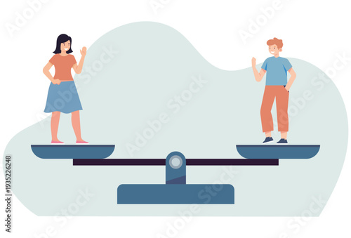 Seesaw Concept Illustration Vector Style