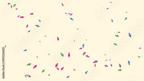 Memphis-inspired bold shapes in vibrant colors scattered on a light beige background, evoking a playful and dynamic mood with a minimalist composition style