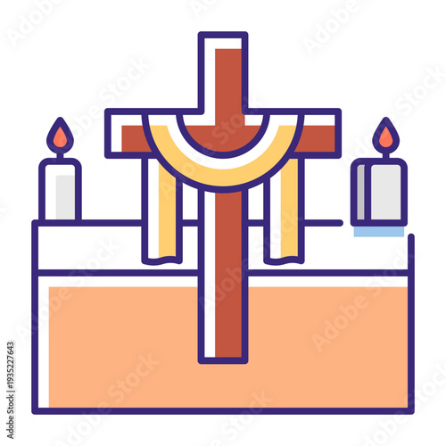 This Cross icon is suitable for Christian Events, etc