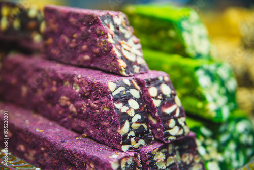 Billede på lærred Turkish Delight The most delicate dessert, melts in your mouth, it turns out that it is made from the most banal ingredients of sugar, molasses, starch
