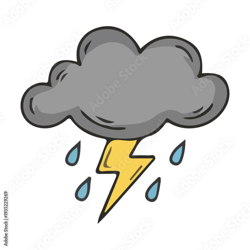 Storm Cloud with Lightning Icon
