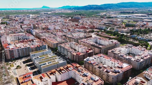 Aerial view of spanish town of Gandia. Spain